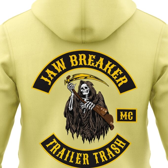 Sweat-Shirt à Capuche Zippé (Veste Gamme DELUXE) Jaw Breaker MC - Imprimé en France
